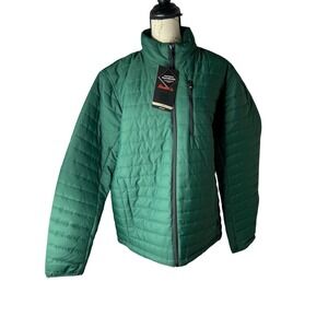 Hawke & Co Jacket Coat Mens L Green Quilted Packable Puffer Full Zip NEW
